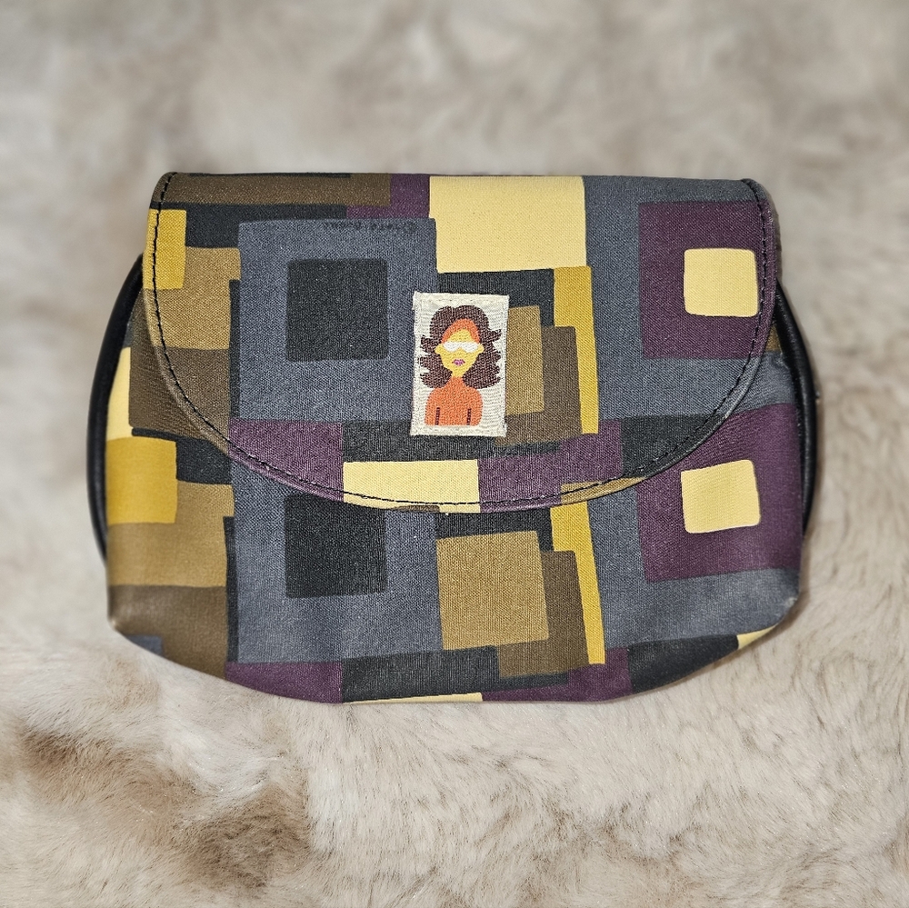 Vintage Y2K Tara Boone Geometric Patterned Women's Clutch Makeup Bag